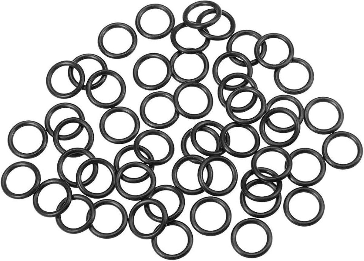 Sourcing map 50 stuks O-ring nitrilrubber 1,24 mm-17,12 mm binnendiameter. 2,62 mm breedte afdichting 12,37 mm x 17,61 mm x 2,62 mm