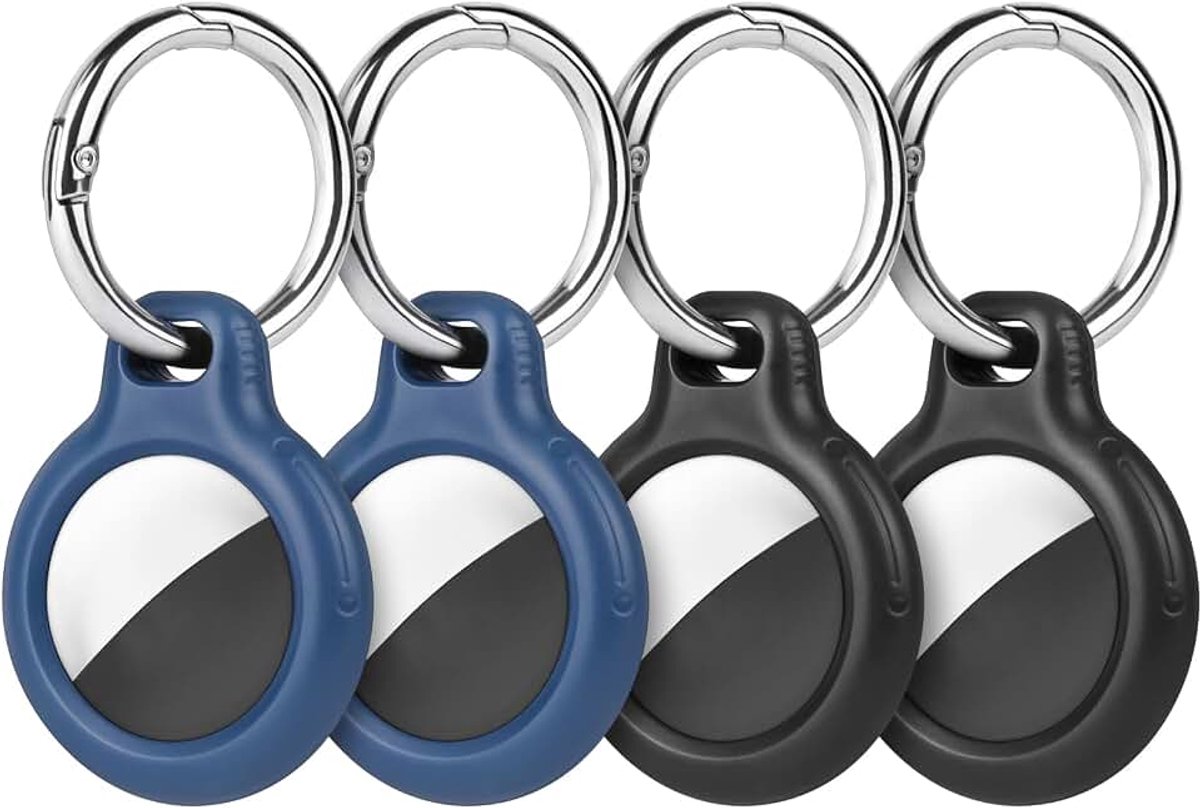 Houder voor Apple AirTag Sleutelhanger, 4 Stuks, Plastic, Waterdicht | Trackerhoes Locatorhoes voor Halsband voor Hond en Kat, Sleutelzoekerhoes, voor Sleutels, Bagage