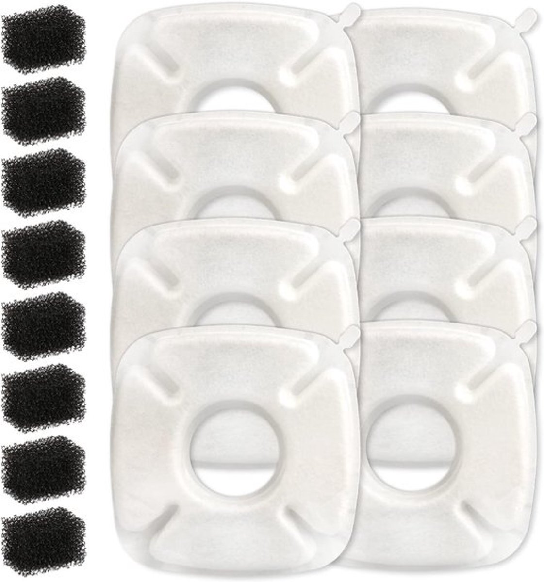 Fonteinfilters voor Huisdieren - 8 stuks - Filtervervangende Voorfiltersponsen - Compatibel met 2,8L Waterdispenser voor Katten - Duurzame Kattenfonteinfilters