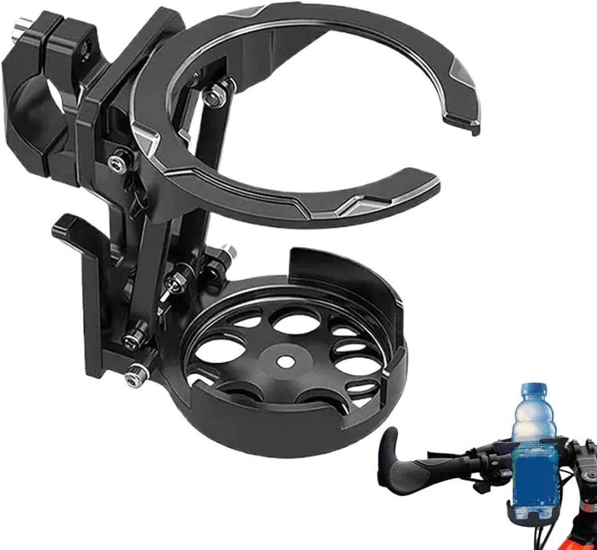 Bidonhouder Verstelbare draaibare opvouwbare drinkhouder | Fiets Bidonkooi Voor Frisdrankblikjes, Reisbekers, Tumblers, Motorfietsen, Scooters, Kinderwagens, En Outdoor Cycling En