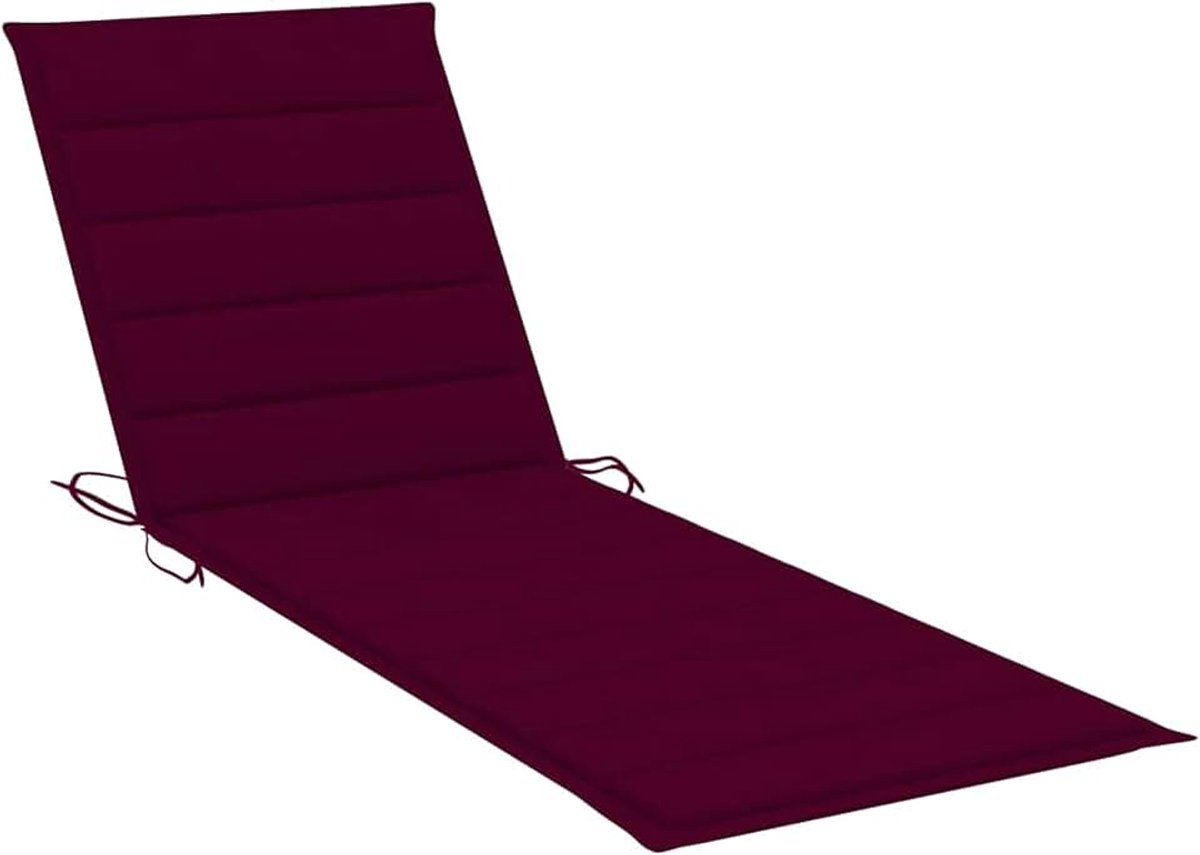 Kussen voor ligstoel, stoel, ligstoel, terras, balkon, meubels, gestoffeerd, comfortabel, zacht, stof, 200 x 70 x 4 cm, rode wijn
