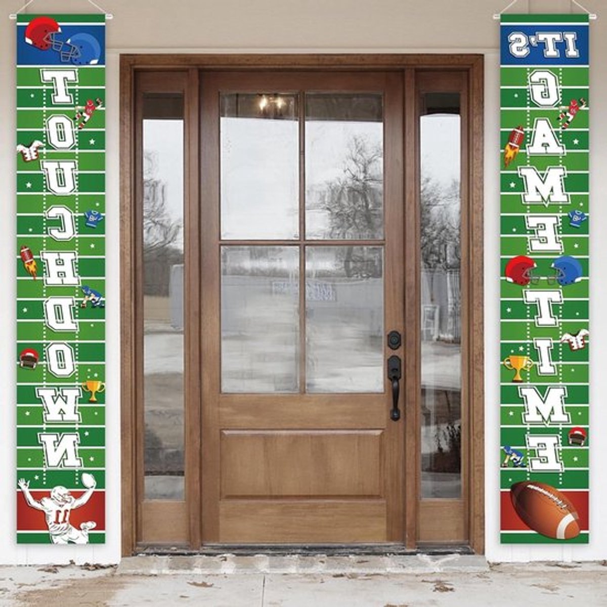 Voetbal Banner voor Tailgate Party Decoraties met Voetbalveld Achtergrond