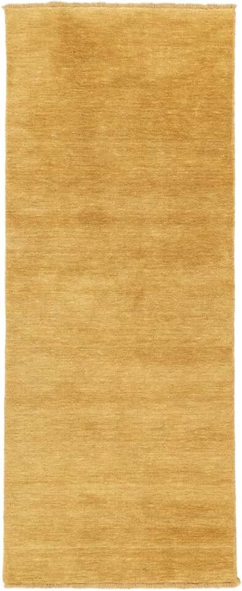 Handloom fringes Vloerkleed, 80 x 200 cm, Mosterd Geel | Moderne, Rechthoekig, Middelpolig, Alleen chemisch reinigen, Woonkamer, Eetkamer, Slaapkamer, Hal
