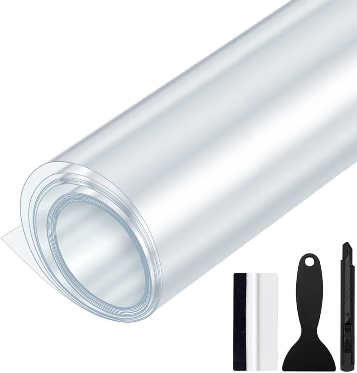 30 cm x 300 cm doorzichtige lakbeschermingsvinylfolie voor auto, motorfiets, fiets, zelfklevend, krasbestendig, niet-vergelend (transparant, 50 cm x 300 cm)