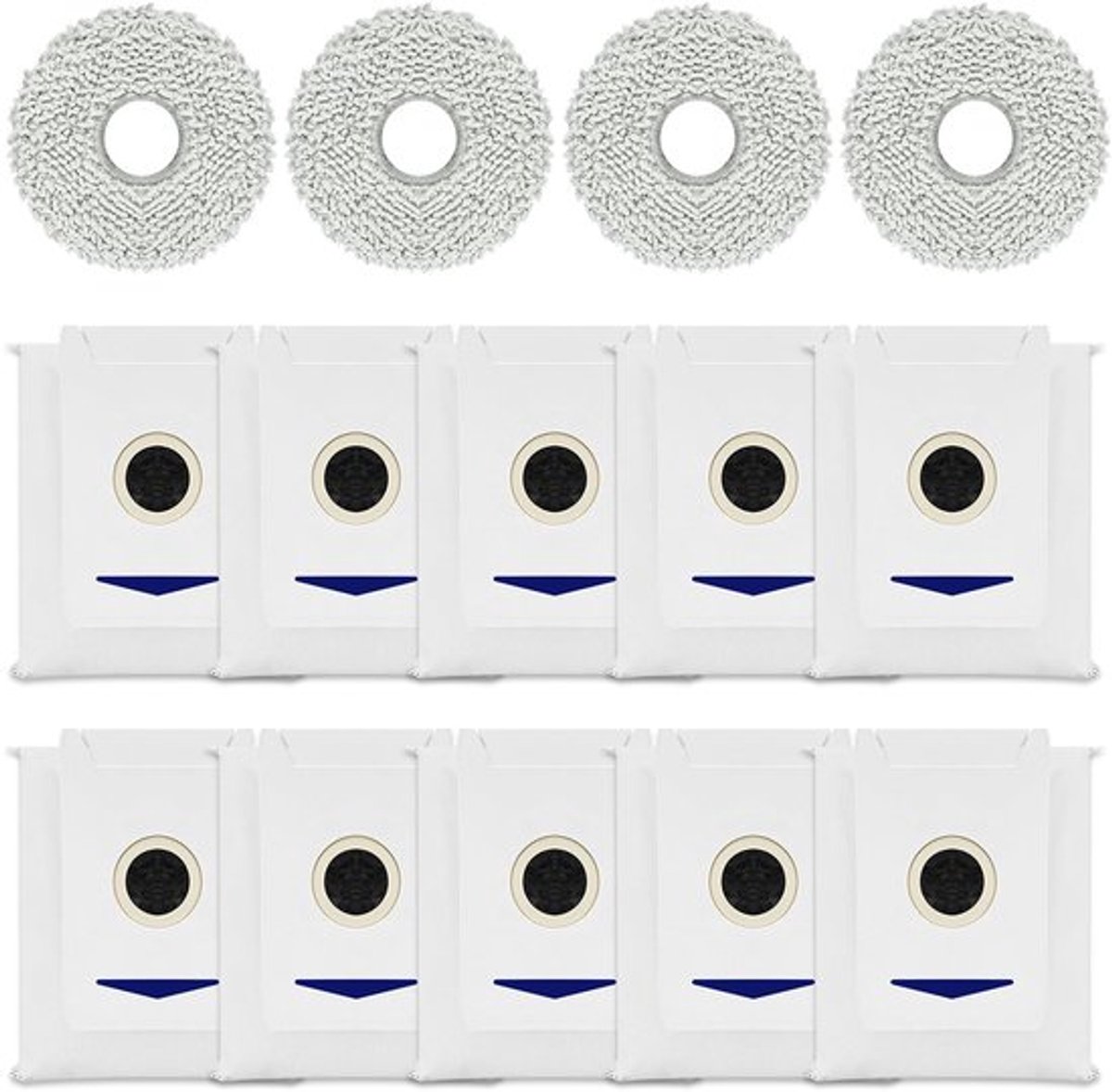 - Accessoire set voor Ecovacs Deebot T30 Omni - 14-delige set - Inclusief reinigingsdoeken - Duurzaam en herbruikbaar - Geschikt voor robot...