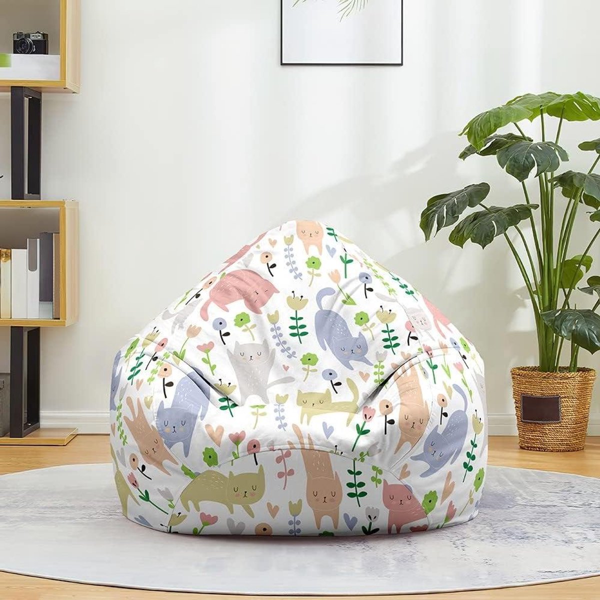 Zitzakhoes - Luie bank - Opbergen en relaxen - Zelf vullen - 100x120 cm - Kitten print