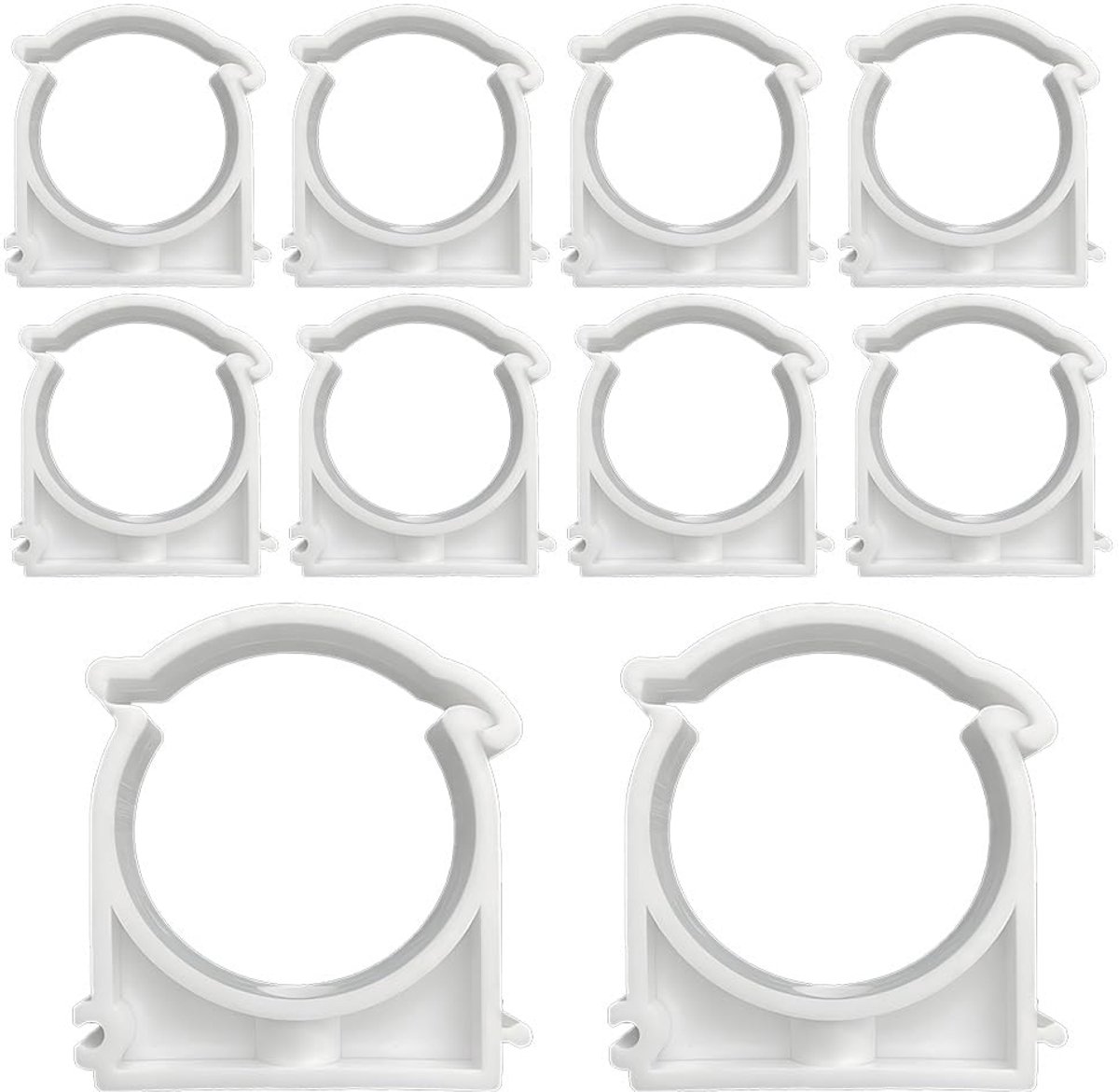 Buisklemklemmen Van Kunststof, Witte PPR-slangclips, Waterpijp Vaste Clips, Binnendiameter 50mm Klemklemmen, Voor Het Bevestigen of Ondersteunen Van Waterleidingen
