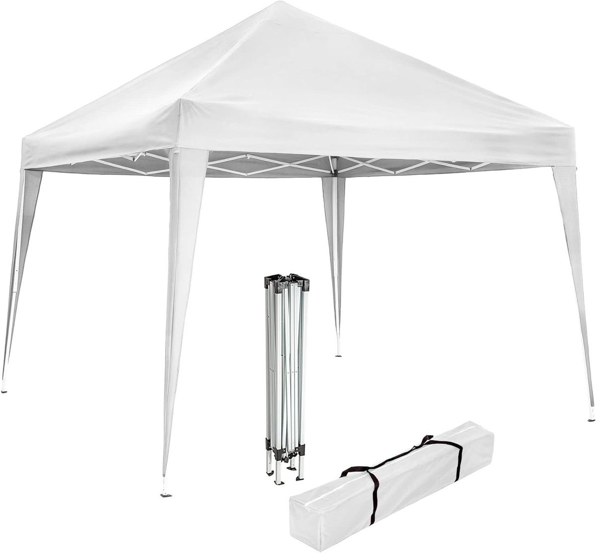 Opvouwbaar Paviljoen - Partytent Tuin - Buitenfeest Organiseren - Snel Pop-Up Systeem - 3x3 Meter - Wit