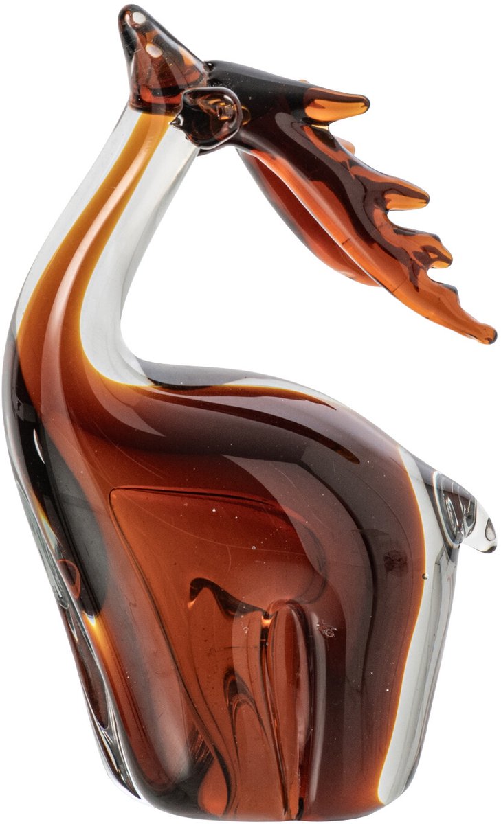 J-Line decoratie Hert - glas - brons - small