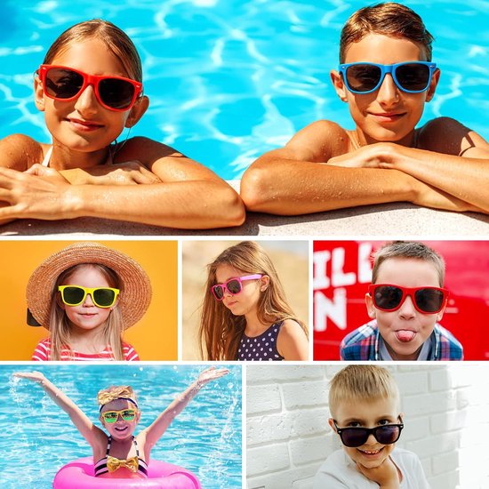 Bulk Neon Zonnebrillen voor Kinderen - 10 Kleuren Feestartikelen Zomer Strand en Verjaardag van Fun Central — afbeelding 5