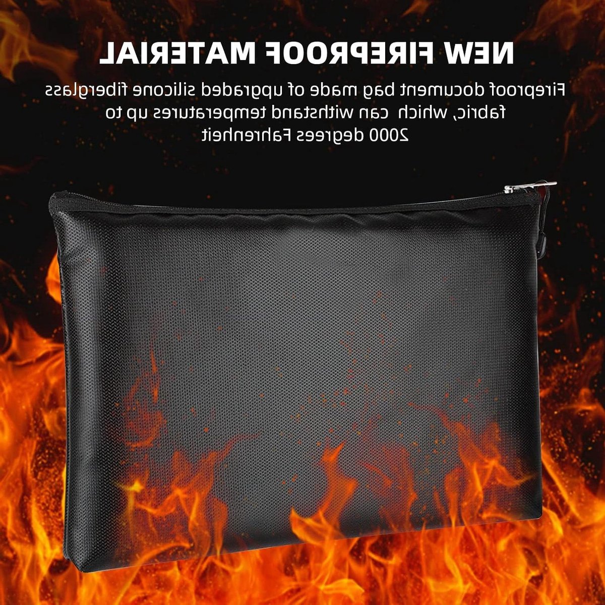 Documententas Kluis - Opbergtas Waterdicht - Waardevolle Spullen Beschermen - Hittebestendig Glasvezel - 2 Stuks 29x20cm - Zwart