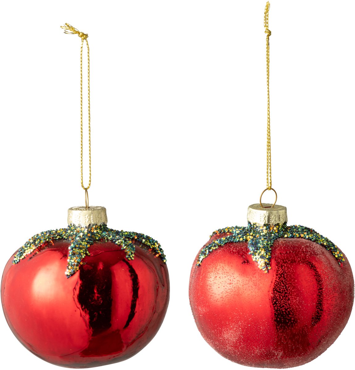 J-Line hanger Tomaten - glas - rood - 2 stuks