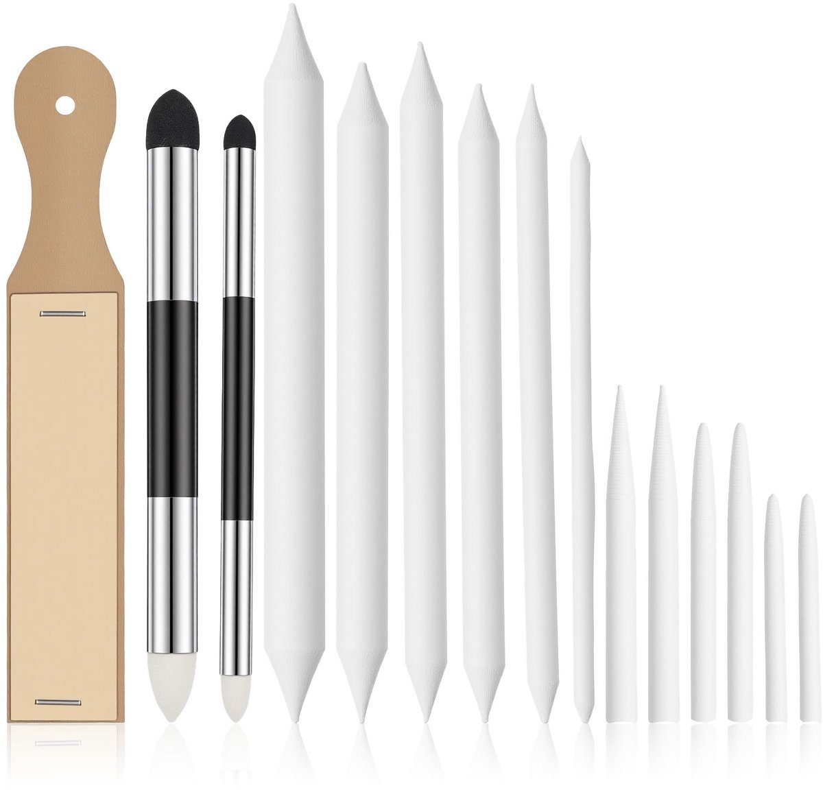 15 stuks papieren wisserset, papierwissers, potlood, schetsgereedschap voor tekenen, blending stompen, gummetstift, kunstenaarsbenodigdheden voor afvegen en corrigeren