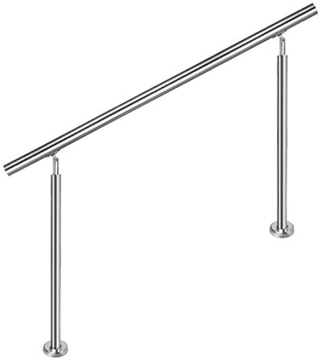 180 cm, trapleuning, roestvrijstalen leuning, reling stangen, terras-leuning, bouwpakket, trappen (180 cm, 0 dwarsbalken)