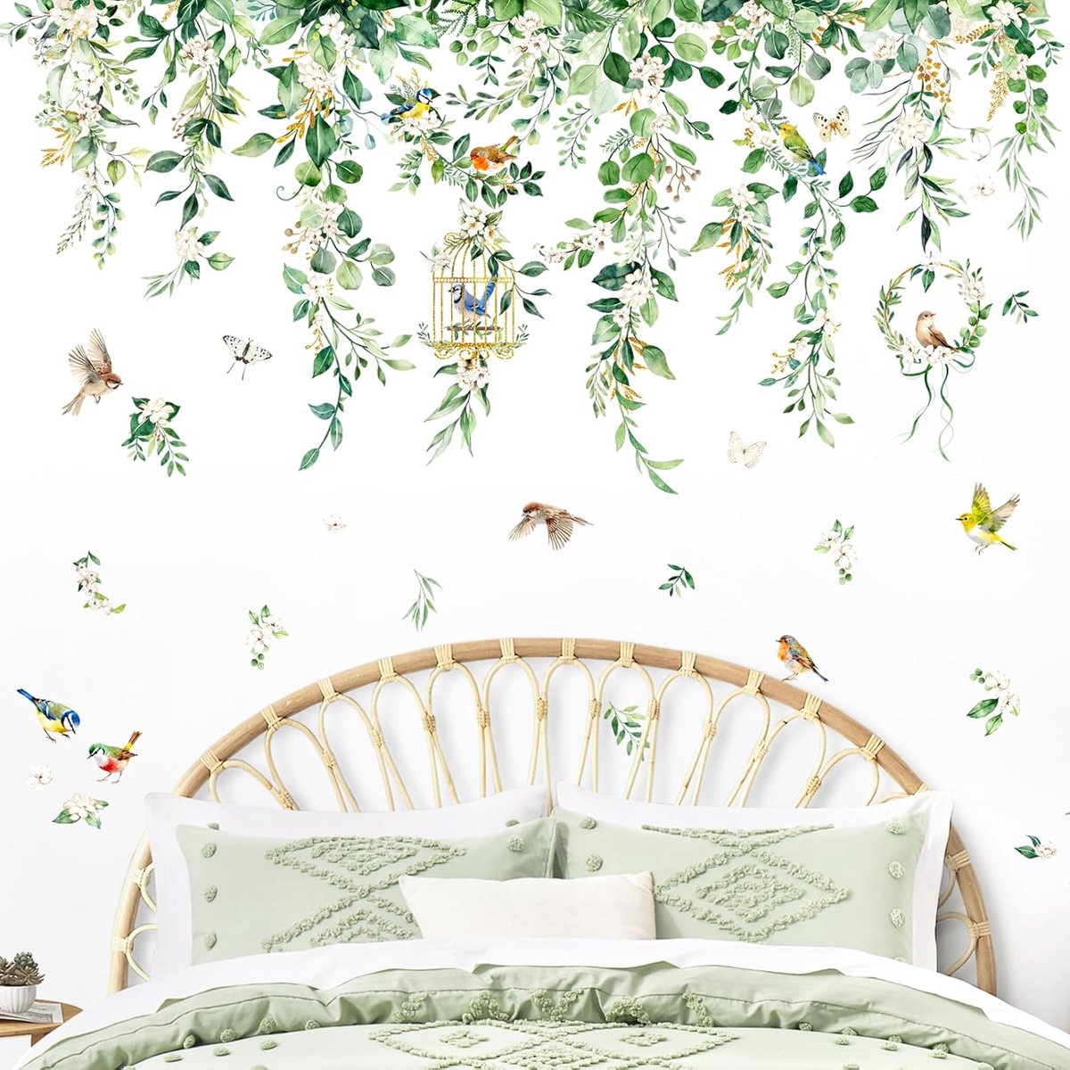 Muurstickers eucalyptus bloem blad planten muurstickers groene muur kunst decor voor woonkamer slaapkamer bank tv achtergrond decor