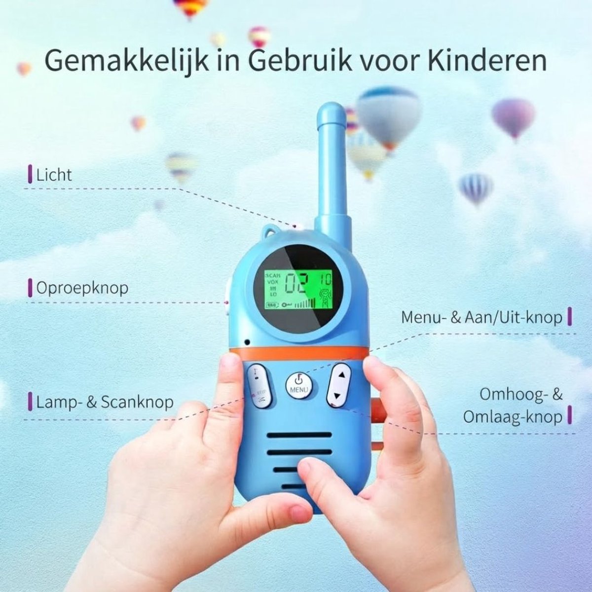 SP® Walkie talkie - Walkie talkie voor kinderen - Portofoon - Blauw - 3cm x 6cm x 15cm