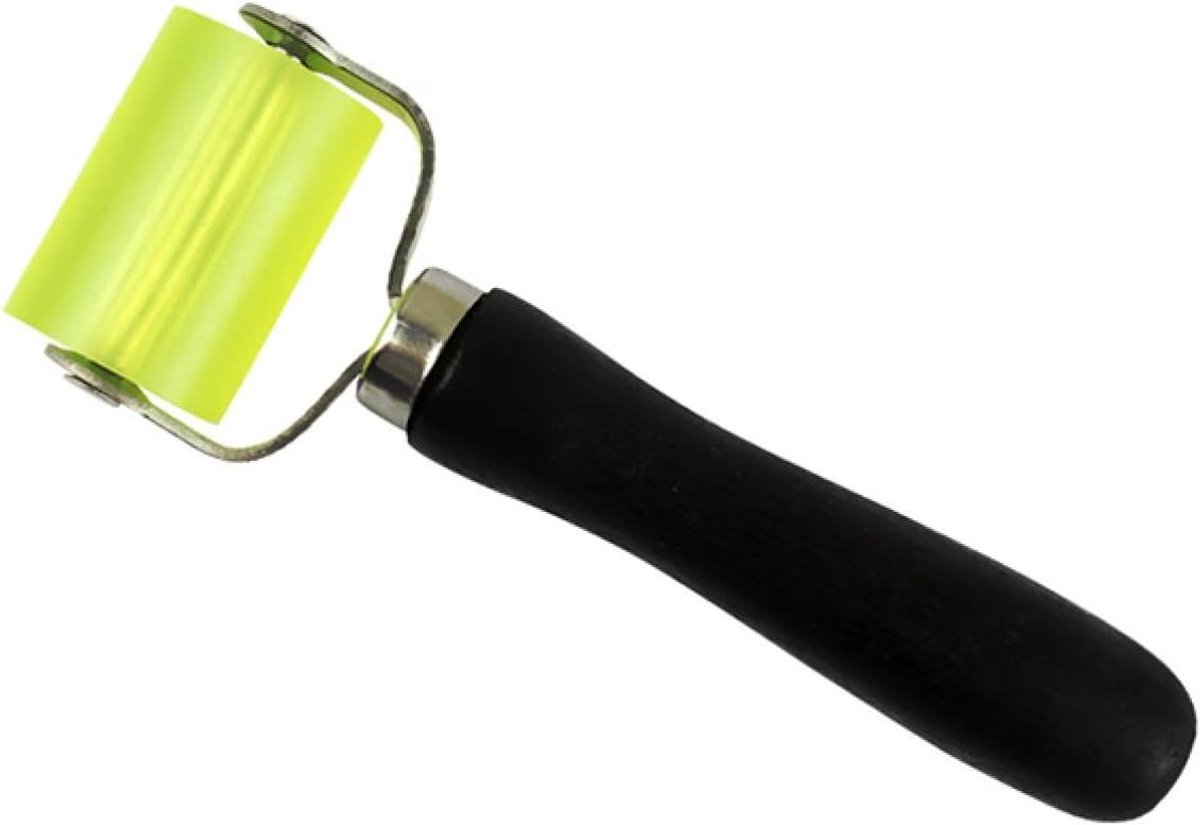Geluiddempende Rol - Applicatiewiel Roller - Geluidsisolatie Aanbrengen - Ergonomisch Ontworpen - 18 x 6 x 3.5 cm - Geel