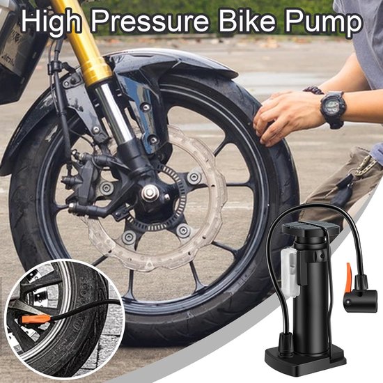 Hogedruk Fietspomp - Mini Fietspomp - Banden Oppompen - Draagbaar Ontwerp - 140 PSI - Zilver — afbeelding 5