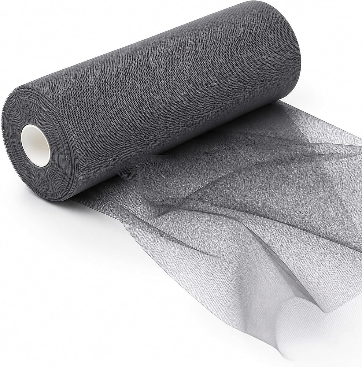 Stof tule rol organza 30 cm x 92 m, tuleband, bruiloftsdecoratie, textiel, stof, tule per meter, organzastoffen voor doe-het-zelf ambachten, pompons, handwerk, strikken, feestdecoratie (grijs)