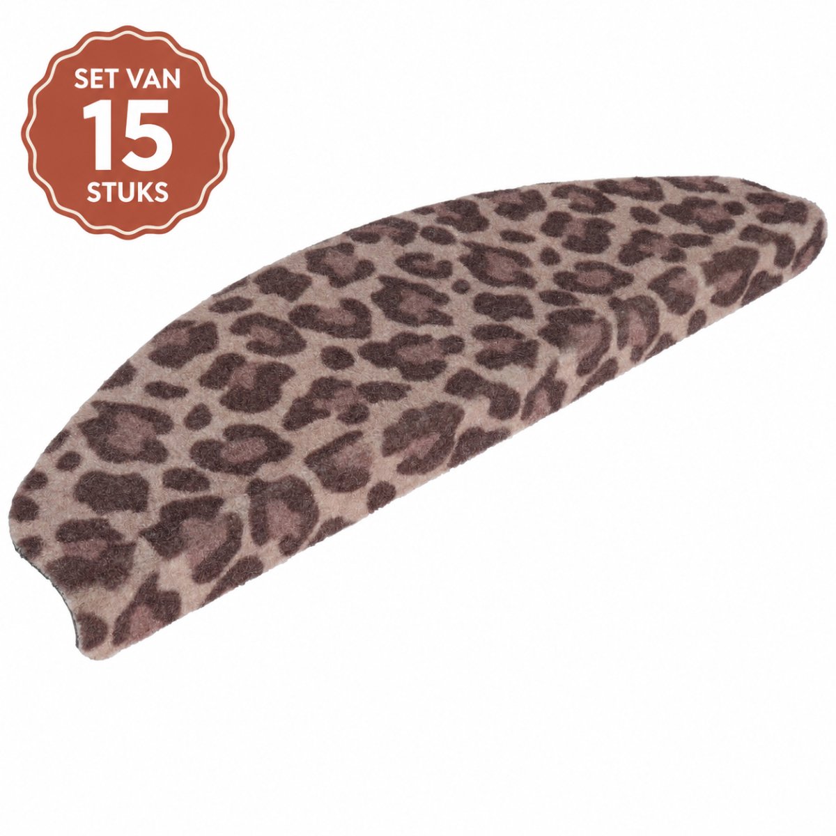 Stairkiss - Trapmat - Africa - 17 x 56 cm - Set van 15 stuks - halve maantjes - incl. bevestiging