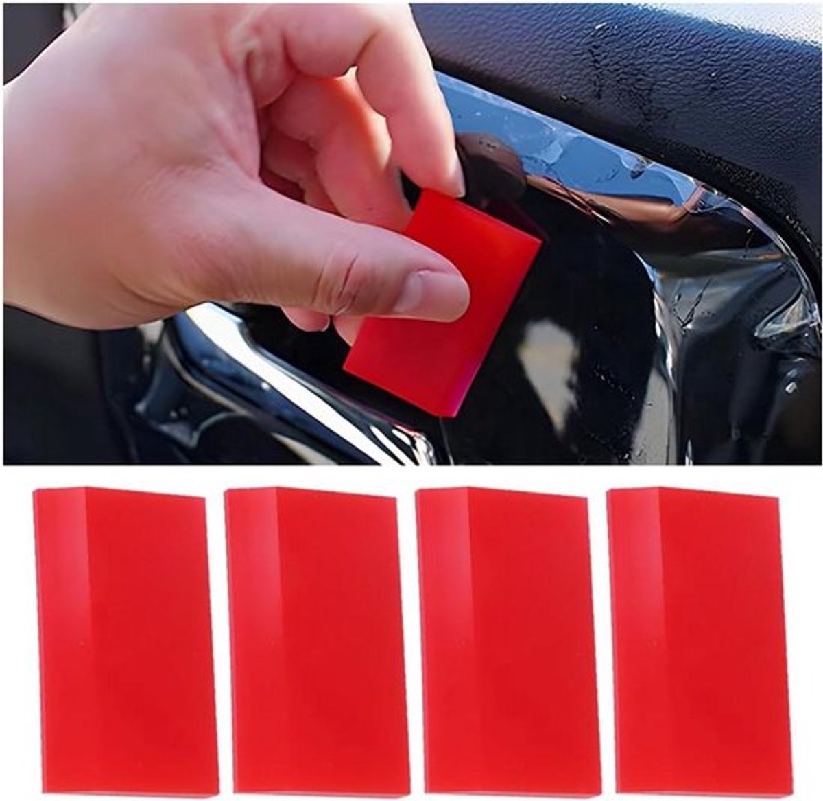 Auto Folie Rakel Set - 4 Stuks - Vilt Rakel - Bubbels Krasvrij - Autobestickering Gereedschap - Folie Applicatie - Schraper - Set van Oxford