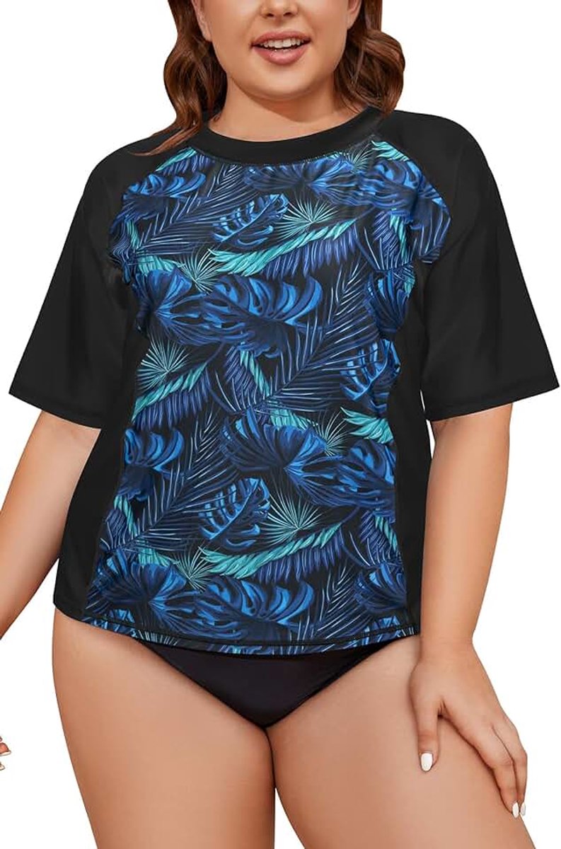 Rashguard Zwemshirt met Korte Mouwen Surfshirt Tops Badpak Grote Maten