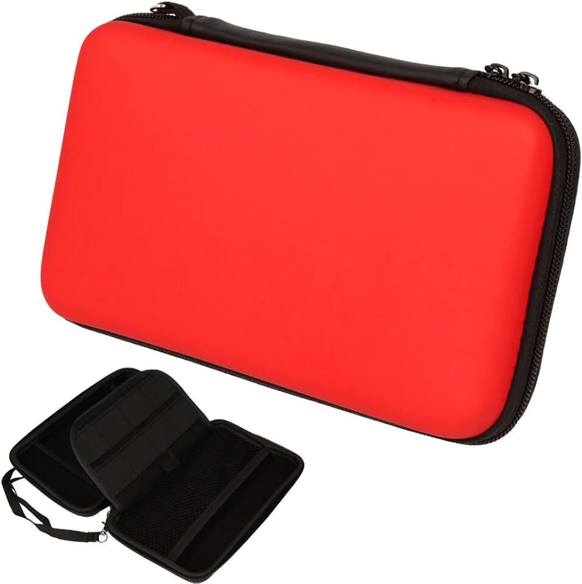 Hoesje compatibel met Nintendo 2DS XL - Harde beschermende draagtas reis- en opberghoes voor 2DS XL + games + accessoires [ROOD]