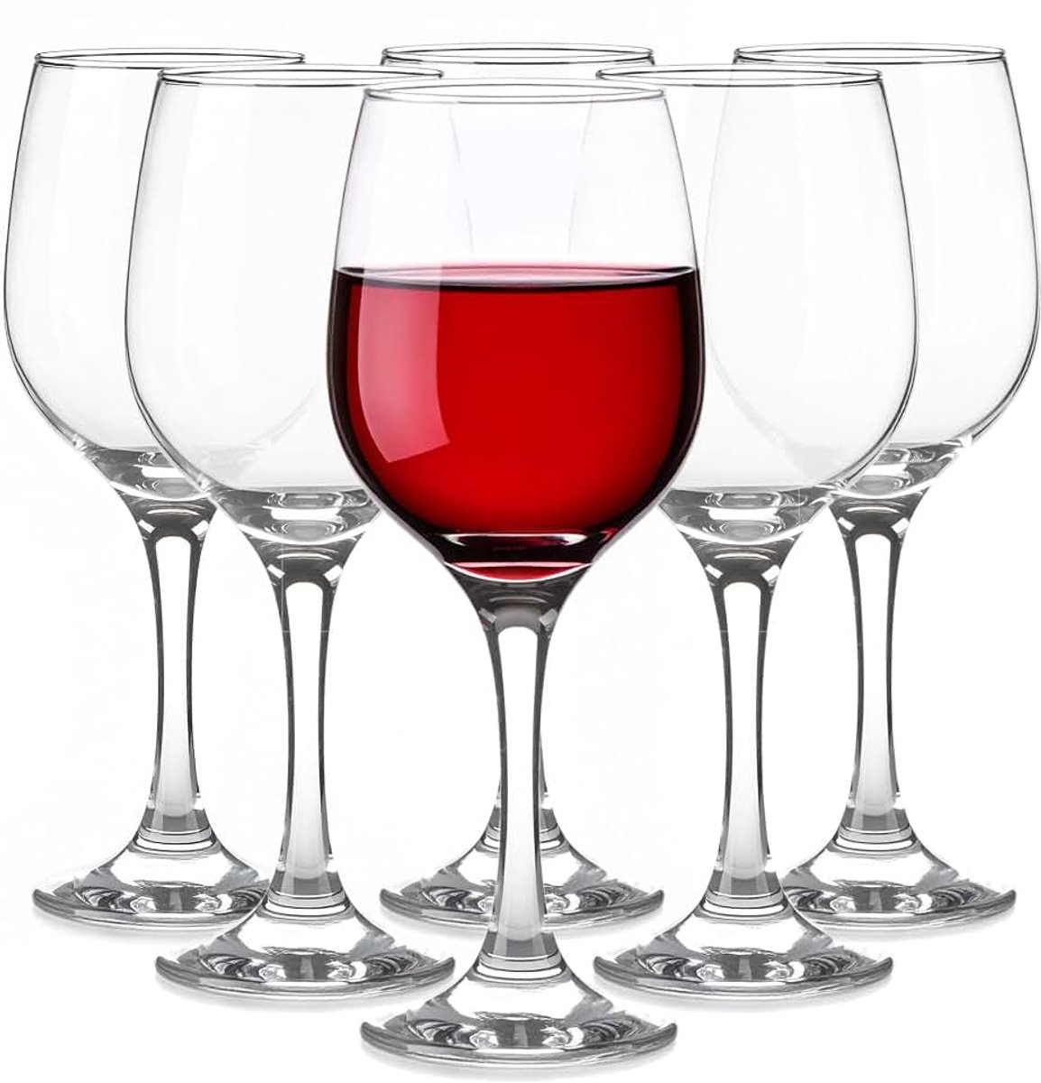 Wijnglazen Set Glazen Witte Kelkglas Vaatwasserbestendig Transparant 6 X 300 Ml