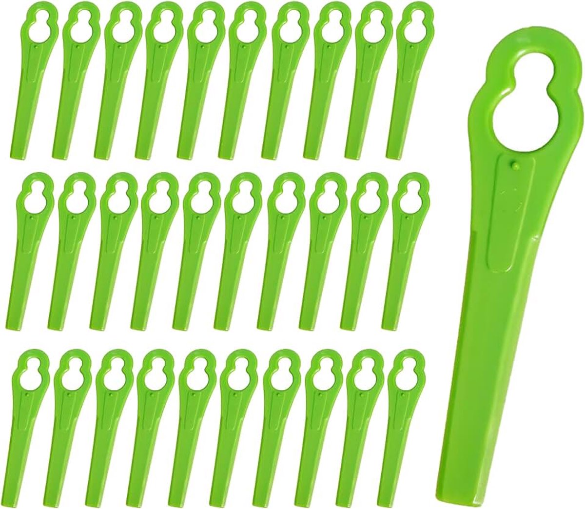 Messen set 83 mm ø 7 mm grastrimmer reservemessen | Grastrimmer-accessoires, kunststof mes voor accu-grastrimmer, groen