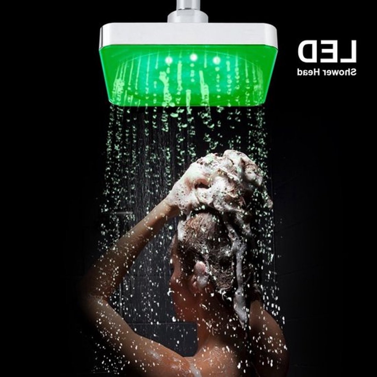 Zes Inch Wandmontage Vierkante Regenkop met LED Verlichting en Kleurverandering voor Badkamer Douche en Sprinklersysteem