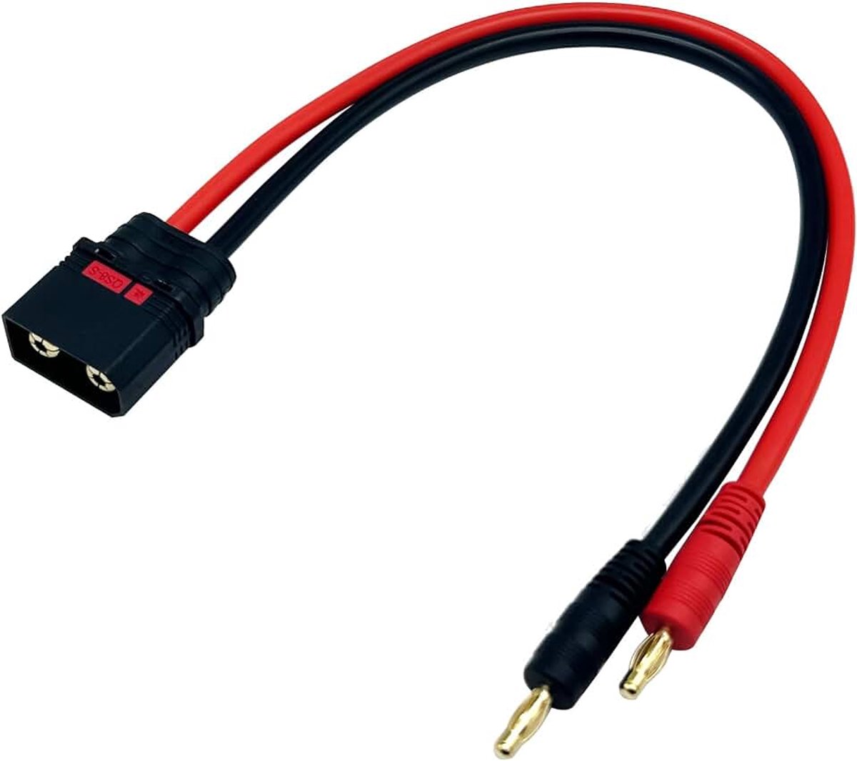 Oplaadkabel QS8 naar 4mm kogel banaan connector stekker oplaadkabel 10AWG siliconen draadkabel voor FPV RC voeding