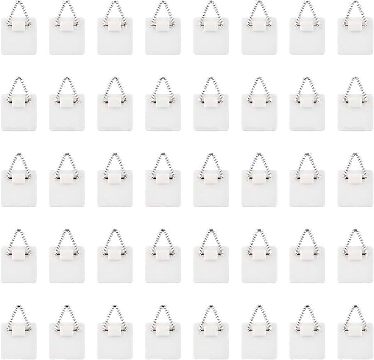 40 stuks fotohangers om te lijmen, fotohaken, zelfklevend, sterk, hangers voor foto's zonder boren, lijmspijkers voor fotolijsten, foto's, canvas, posters (klein vierkant)
