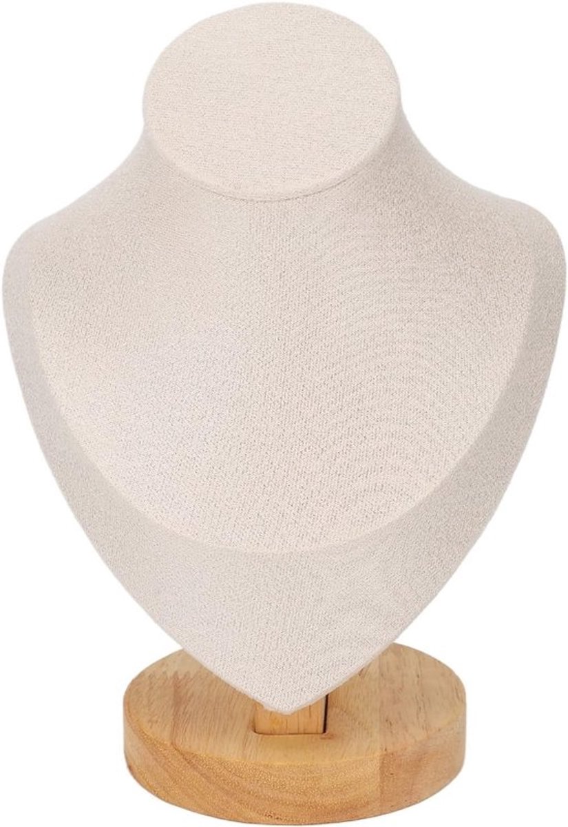 Stijlvolle 6,9 inch Sieradenstand voor kettingen, bustes en displays in beige