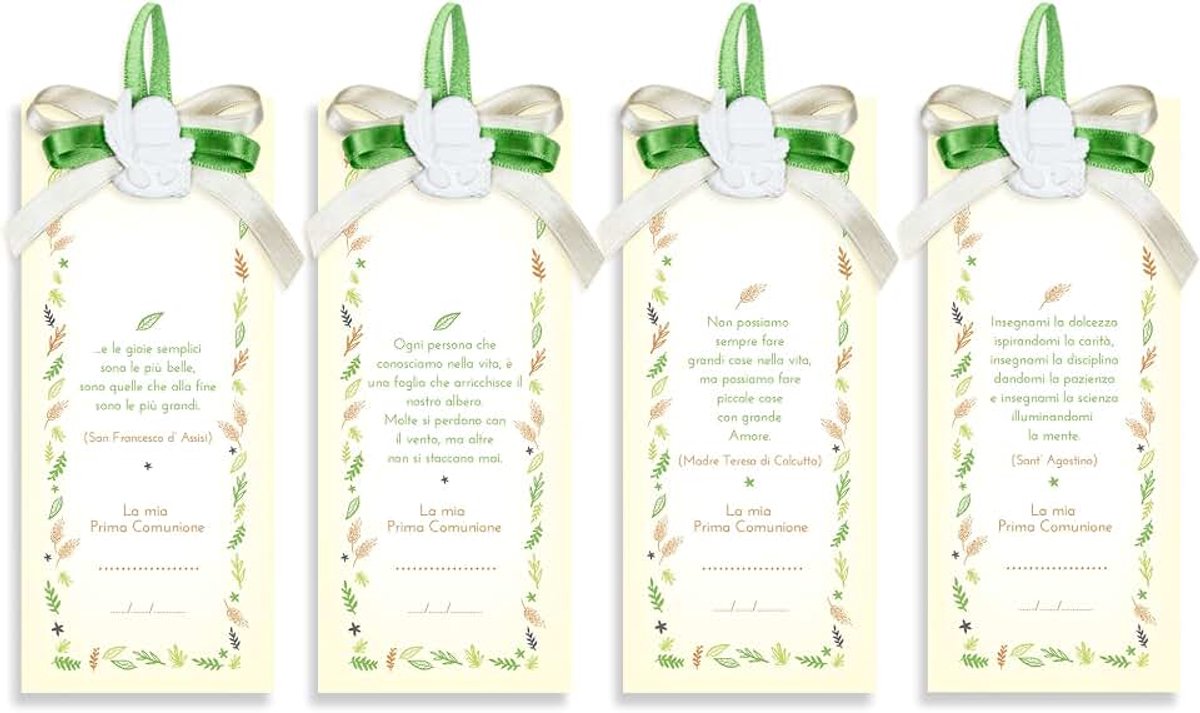 - Set van 4 bladwijzers, gastgeschenken, tafelkaarten, kelk van krijt voor de eerste communie, 1