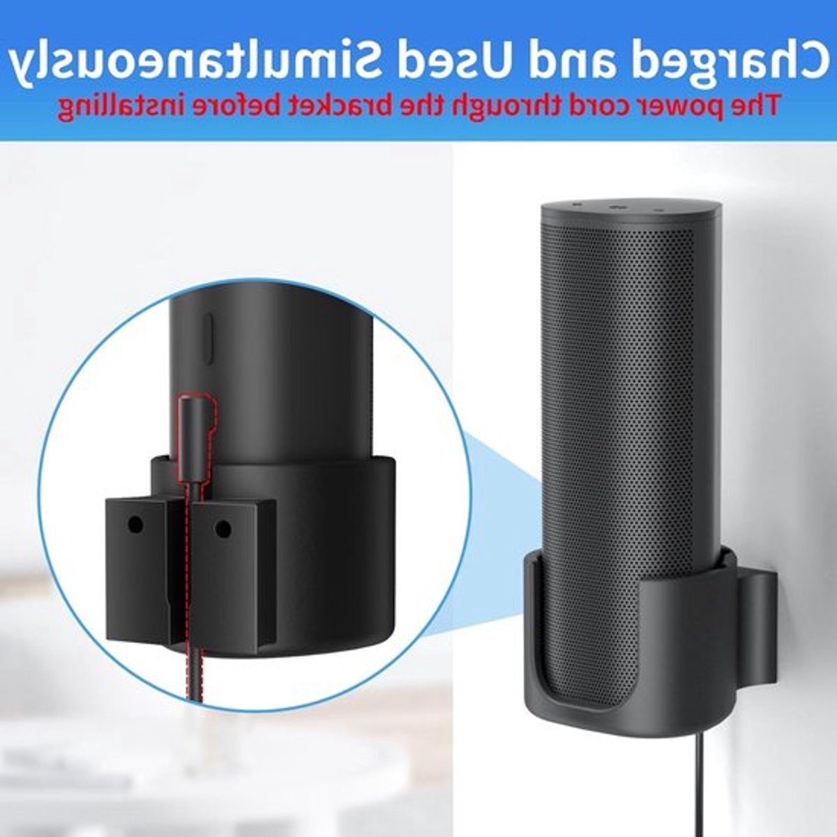 Stevige Wandbeugel voor Draagbare Speakers - Ruimtebesparende Houder voor Muurmontage, Eenvoudig te Installeren, Geschikt voor Diverse Draagbare Speakers, Zwart