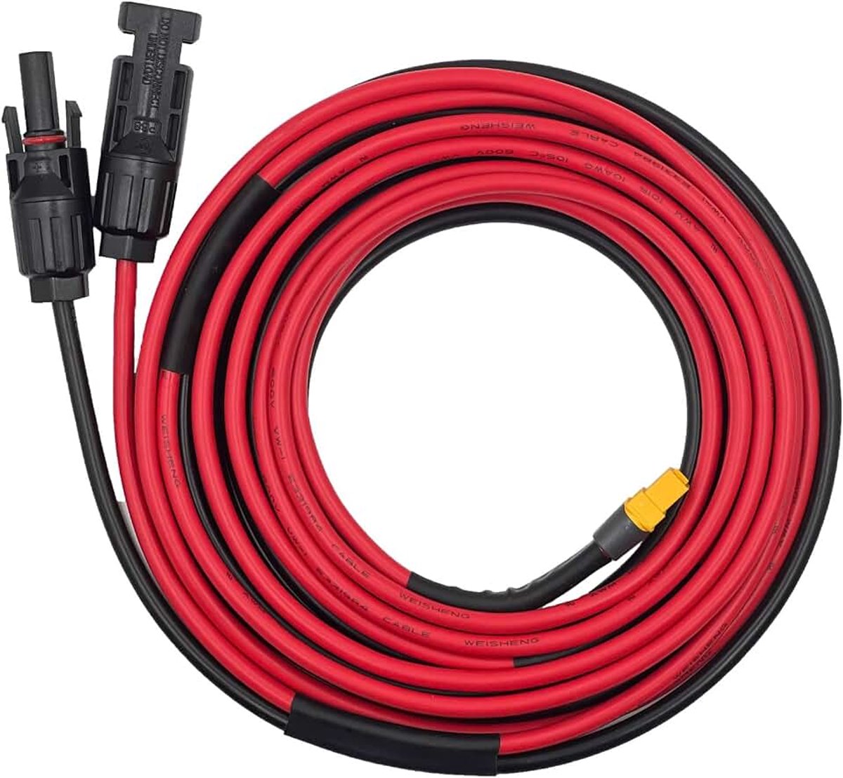 10 AWG, kabel zonnestekker naar XT60-adapter, 6 mm2 kabel, zonnepaneel, compatibel met Ecoflow Bluetti powerstation (3 m)
