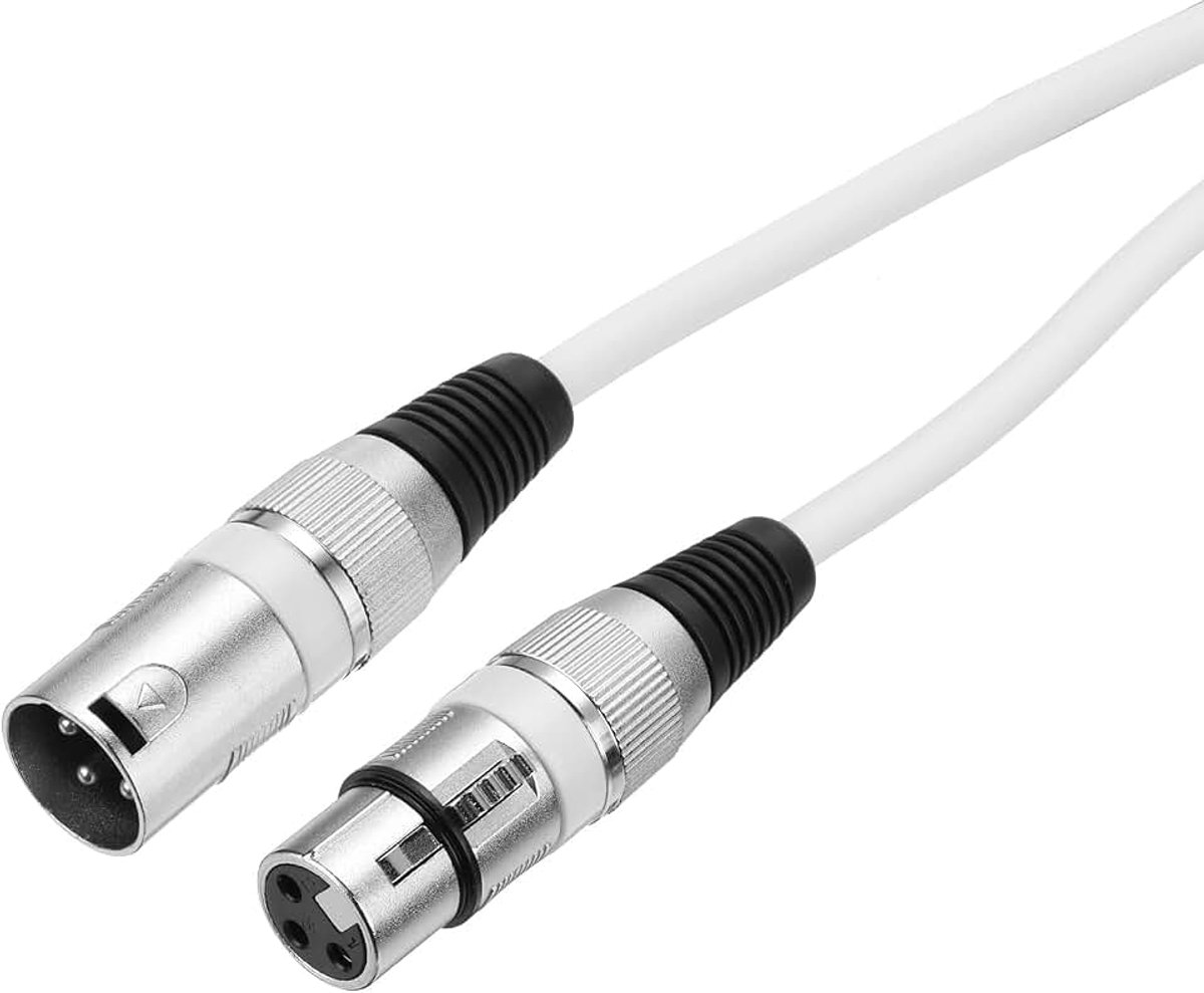 Mannelijk naar XLR vrouwelijk kabel 1,5 m XLR naar XLR microfoon kabel audio adapter kabel voor voorversterker/luidsprekersystemen, wit