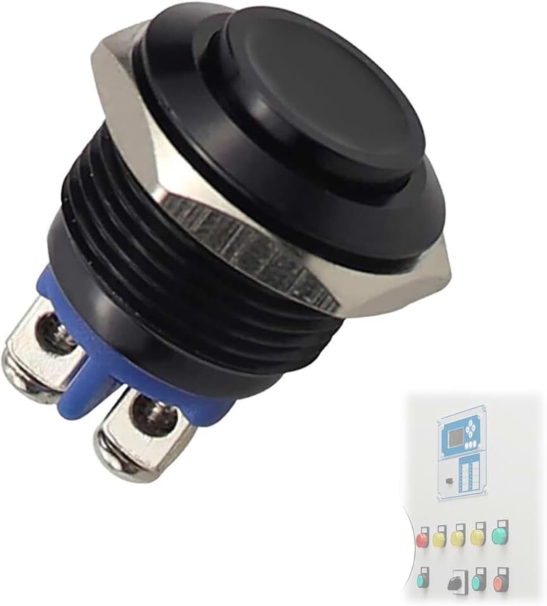 16 mm drukknop 12 V IP67 - waterdichte momentary-schakelaar van metaal | startknop voor auto en industrie ​