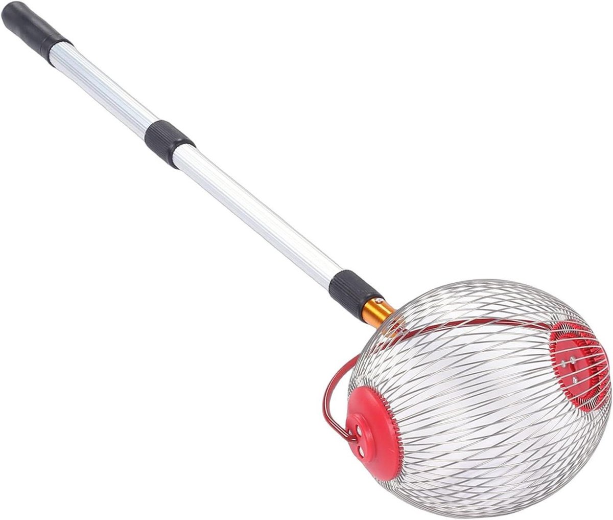 Notenverzamelaar Roestvrijstaal - Notenplukker Ballenvanger - Tuinieren Oogsten - Telescopisch Verstelbaar - 48-105 Cm - Zilver