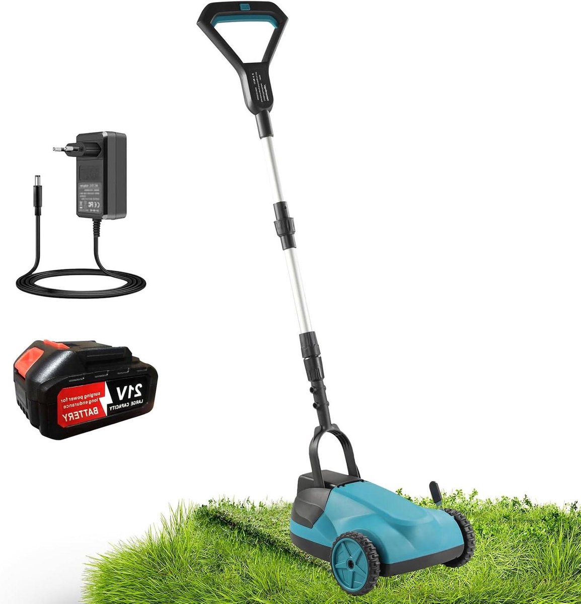 Accu grasmaaier - Draadloze trimmer - Gazon onderhoud - 3-in-1 functie - 21 cm maaibreedte - Zwart
