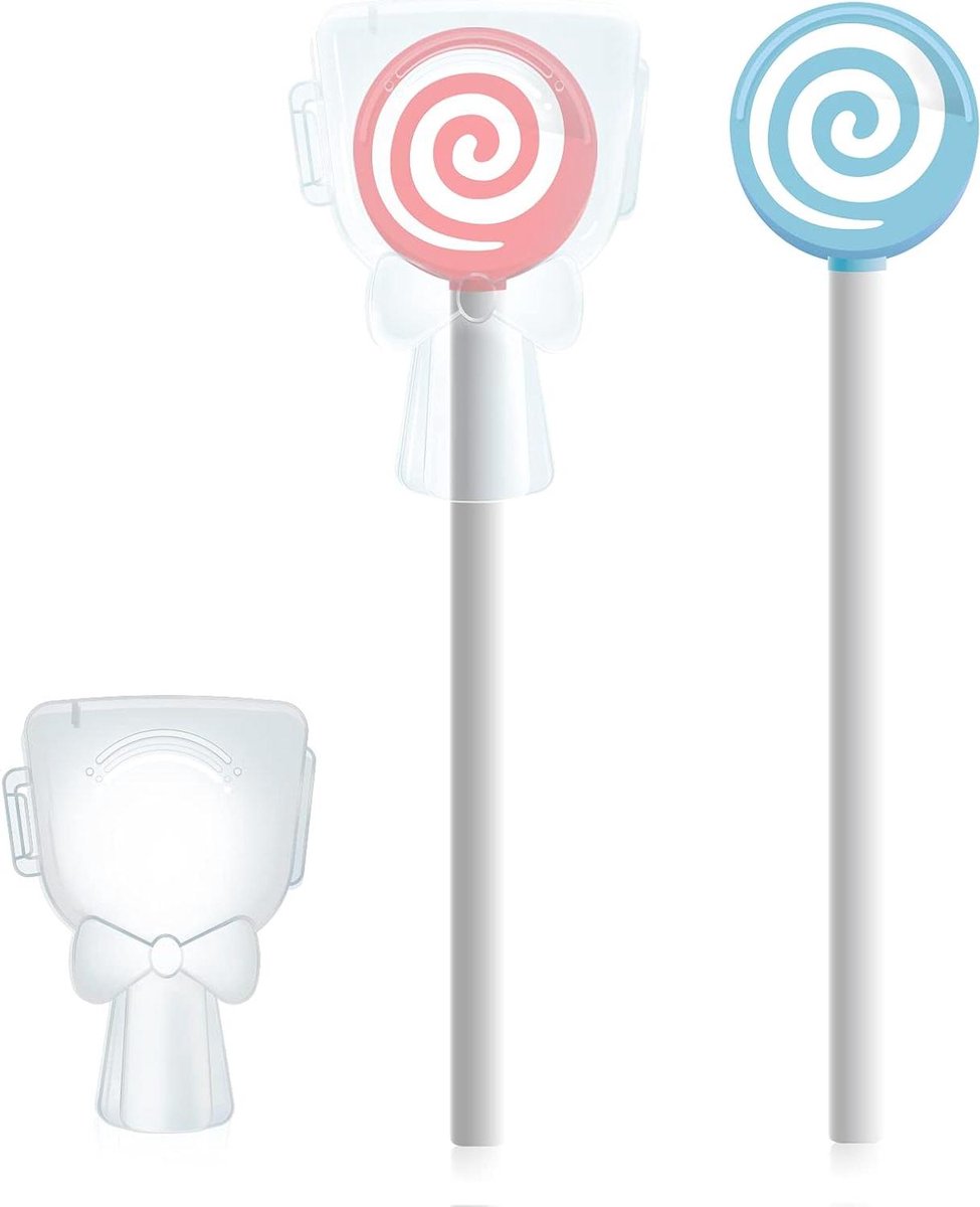 Tongreiniger Kinderen - Lolly Schraper - Mondhygiëne Bevorderen - Grappig Ontwerp - 2 Stuks - Roze Hemelsblauw
