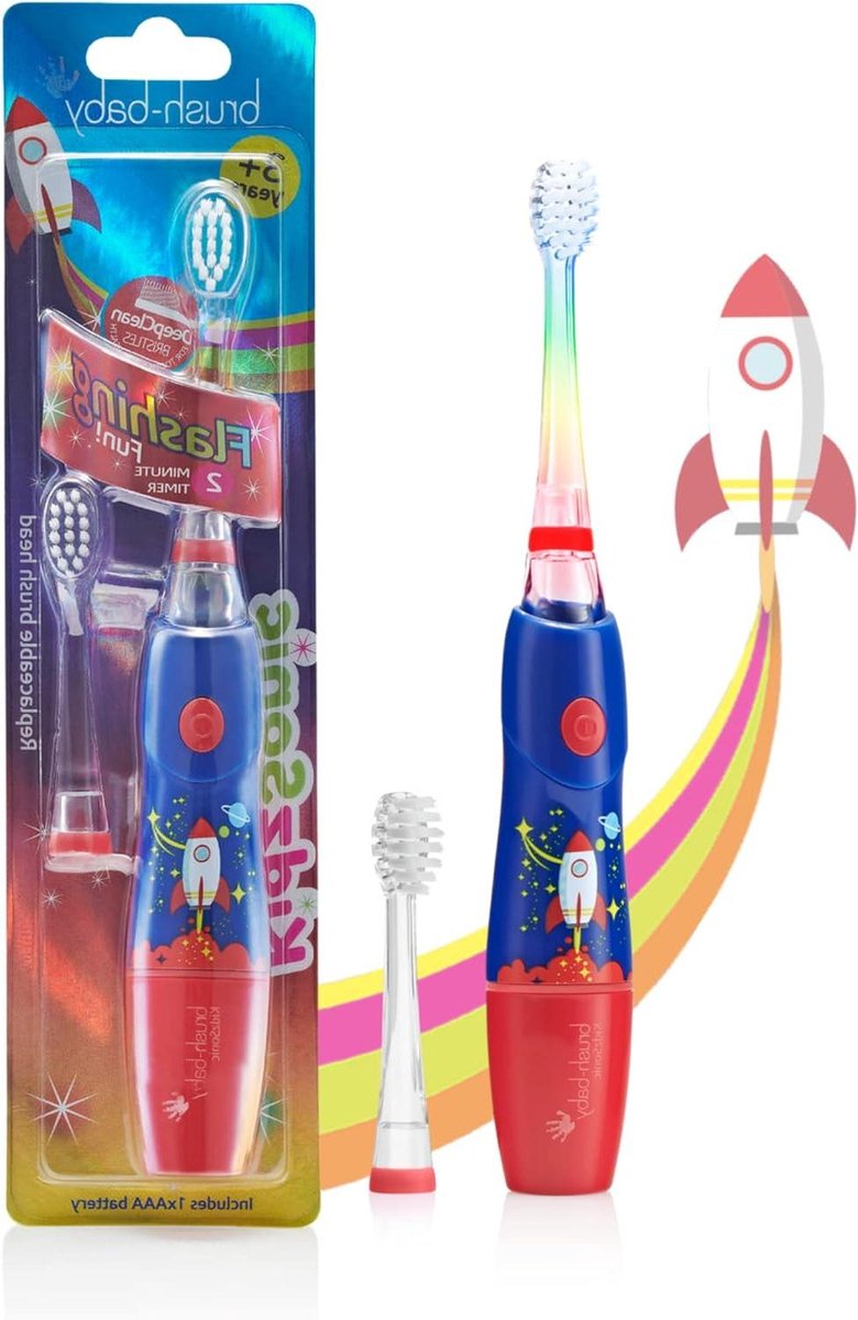 Elektrische Tandenborstel - Kindertandenborstel - Leuk Tandenpoetsen - Disco Lichten Timer - 174 cm - Raket