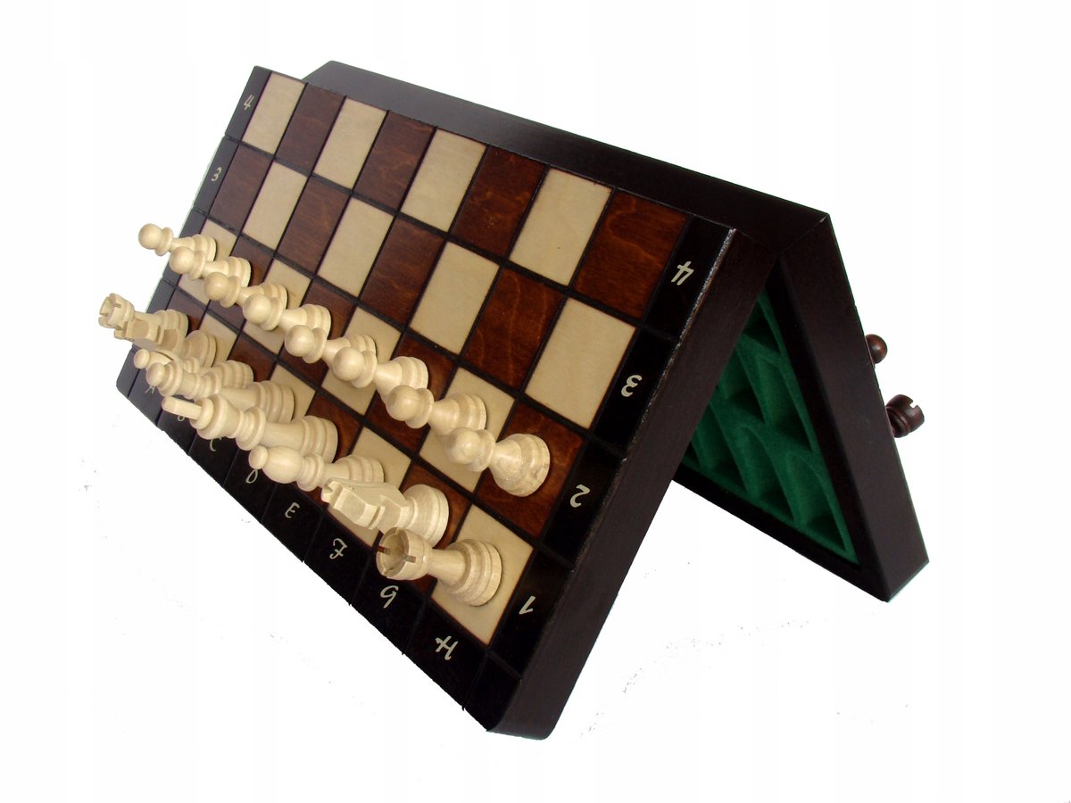 Houten Magnetische Schaakset 28x28cm - handgemaakt in Nederland