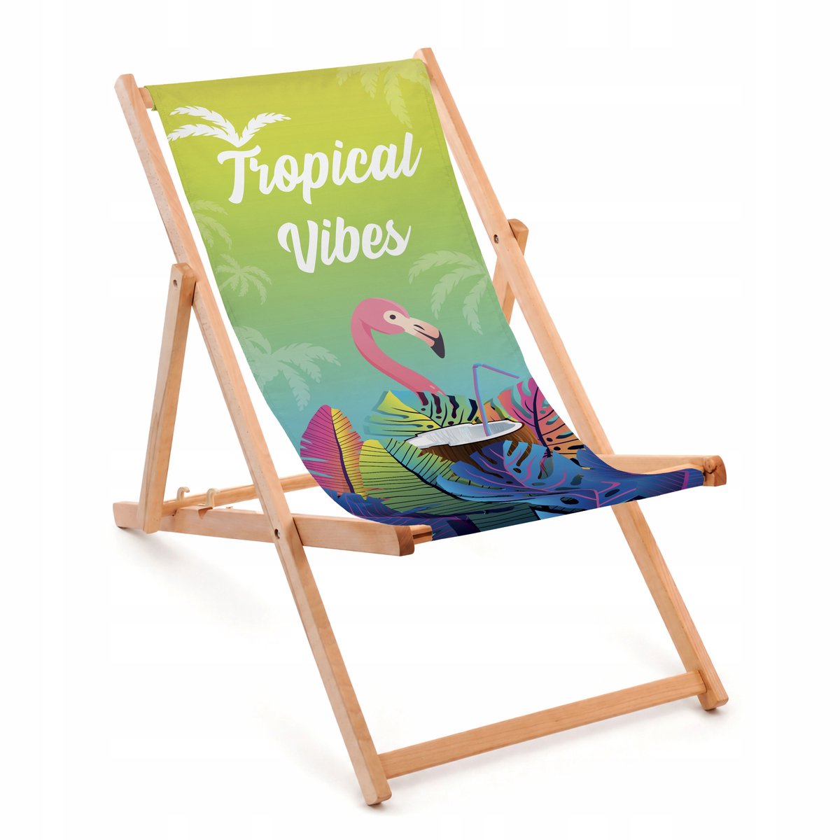 Luxe Houten Ligstoel Tropical Vibes - Opvouwbaar & Comfortabel