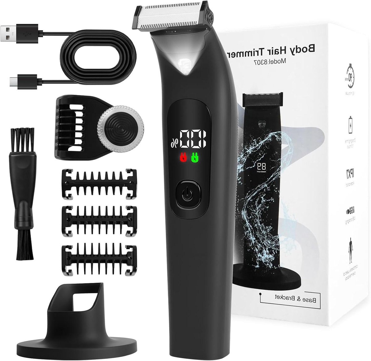 Elektrisch Scheerapparaat - Baardtrimmer Bodygroomer - Persoonlijke Verzorging - Waterdicht Ontwerp - 16 x 4 x 2 cm - Zwart