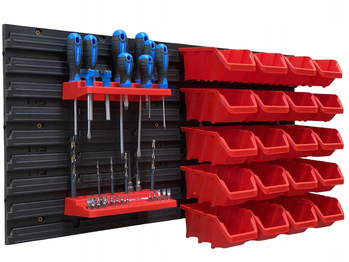 TABLICO Gereedschapswand 77,4x39 cm met Bakjes & Plankjes | Gemaakt in Polen