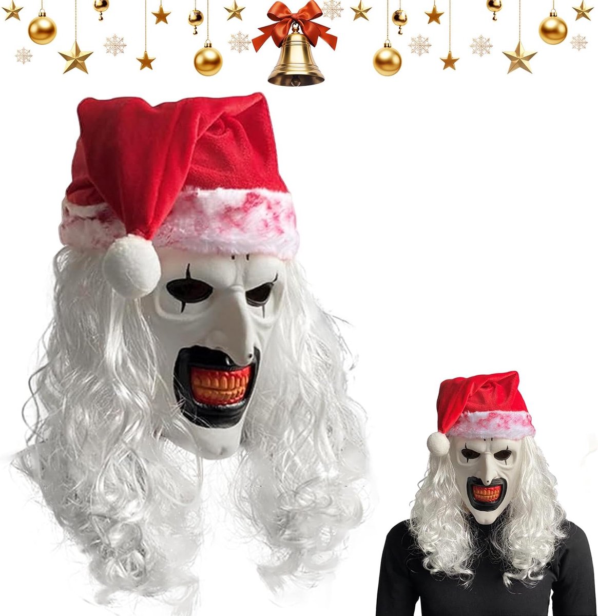 The Clownmasker, Terrifier Art Clownmasker, griezelig masker, voor Kerstmis, Halloween, clow-n masker voor volwassenen, cosplay masker, kostuumrekwisieten voor volwassenen