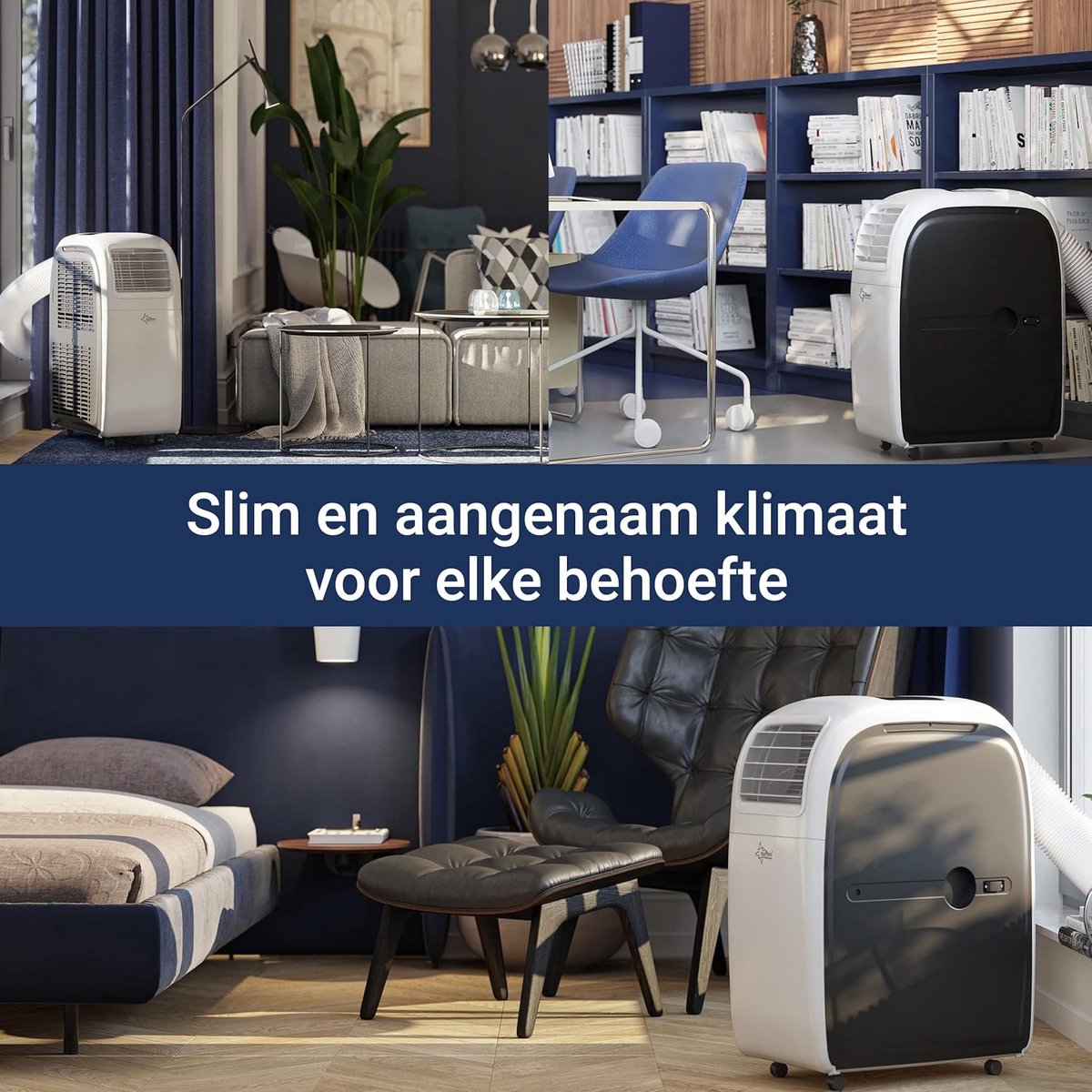 Mobiele airco 12000 BTU stil met verwarming, ontvochtiger, energieklasse A, voor ruimtes tot 60 m² thumbnail 7