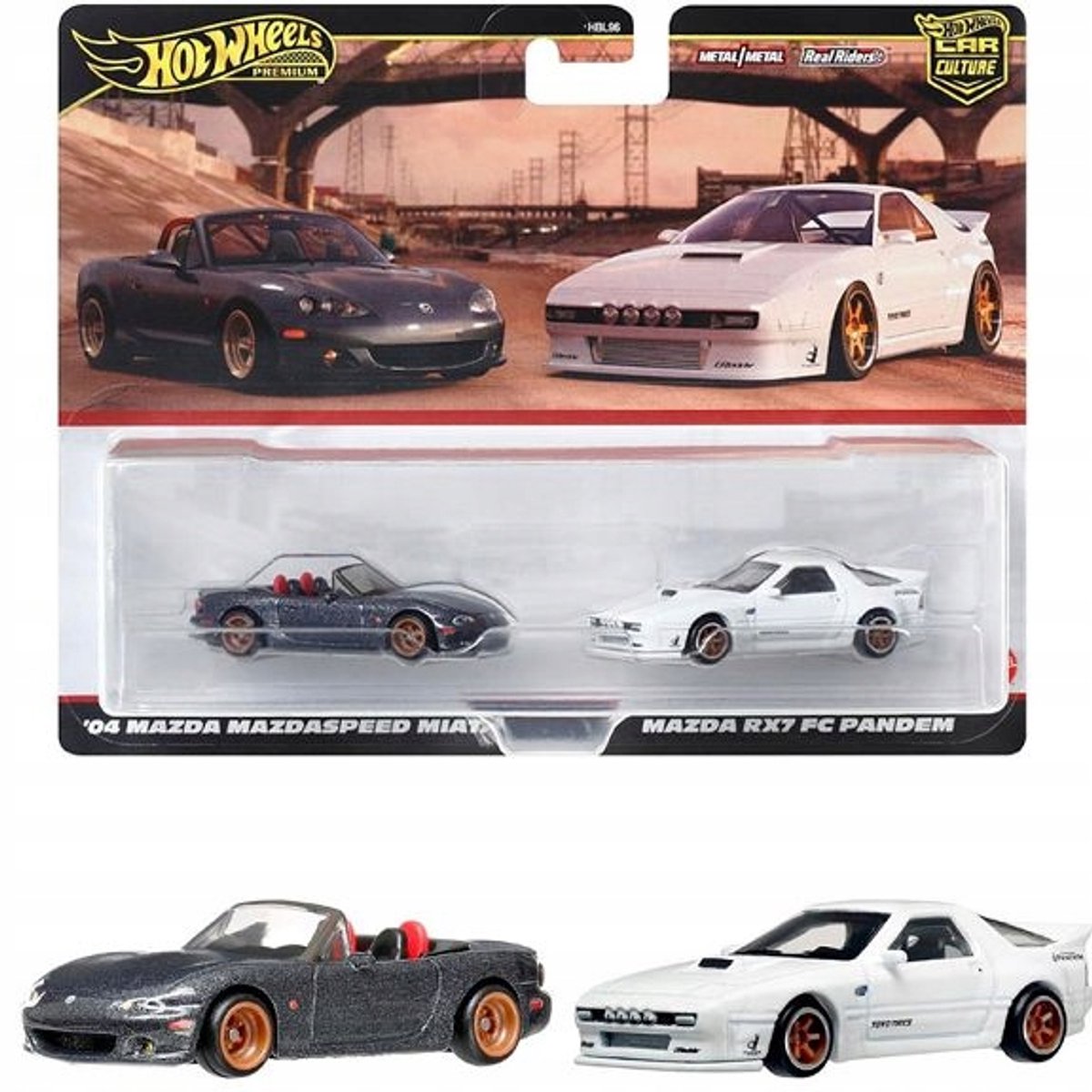 Hot Wheels 2-pack Mazda RX-7 FC Pandem en Miata Mazdaspeed