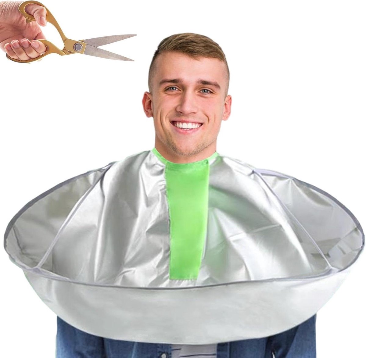 Kapperscape - Haarverzorging - Thuis knippen - Waterdicht polyester - 60cm diameter - Zwart